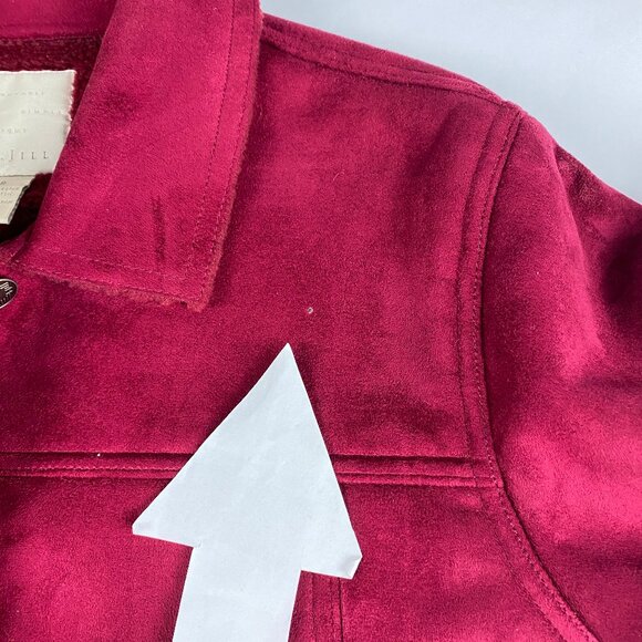J. Jill Jacket Women's Size Small Faux Suede Burgandy - Picture 9 of 16